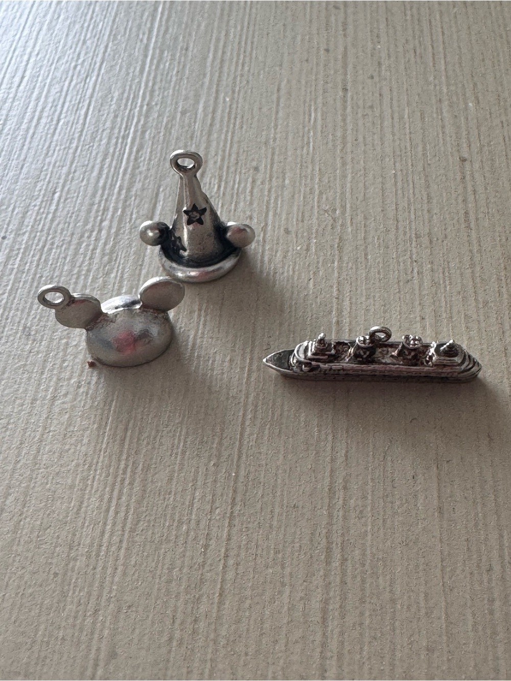 Sterling Silver Disney Charm Set - Mouse Ears, Sorcerer Hat & Cruise Ship
